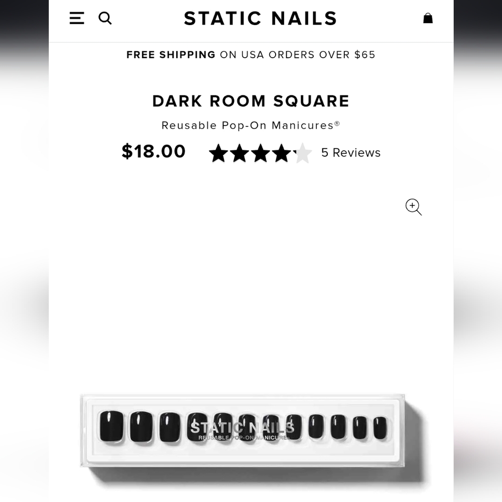 Static Nails Dark Room Square Press-On Nails
